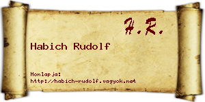 Habich Rudolf névjegykártya